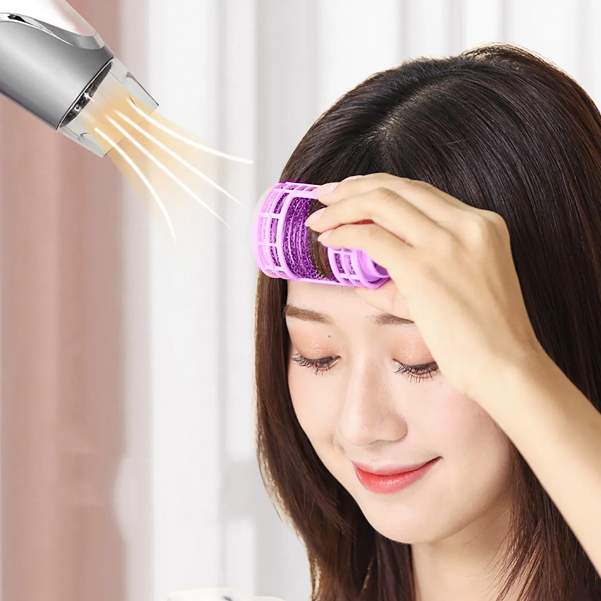 

20Pcs Plastic Hair Curlers Rollers Self Grip No Heat for All Hair Types Lightweight Portable Beauty Salon Home Use Multicolor