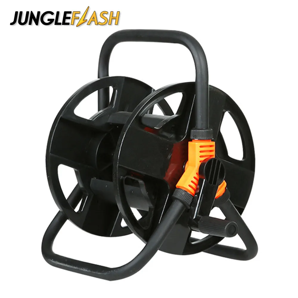 JUNGLEFLASH Car Washing Hoses Reel Garden Pipe Storage Cart Pipe Exclude Winding Tool Rack Portable Garden Hose Storage Reels