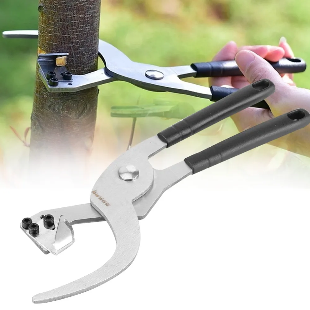 Stainless Steel Tree Branches Cutter Silver Bypass Design Pruning Shears Scissor Hand Operated Sharp Blade Loop Cutter