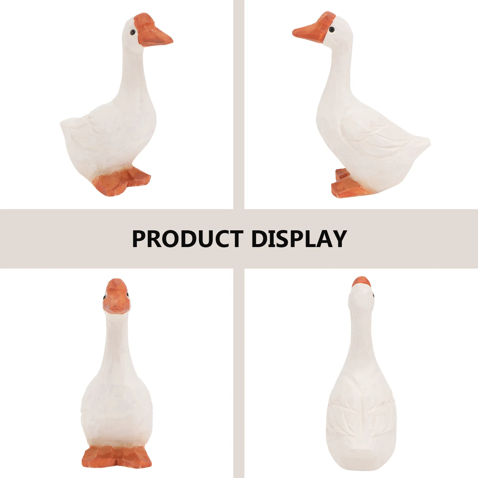 Farm Figures Toys Simulated Animal Carving Ornaments Decor Wooden Sculpture Duck