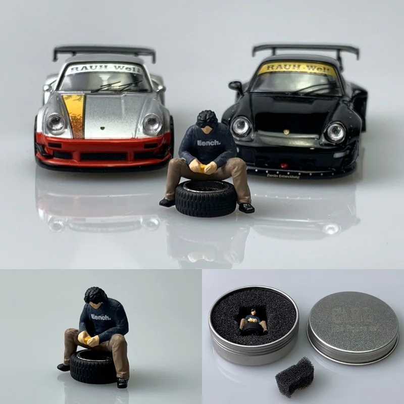 CLDC Nakai Kai Doll 1:64 Send tires a tin box with simulated car model scene