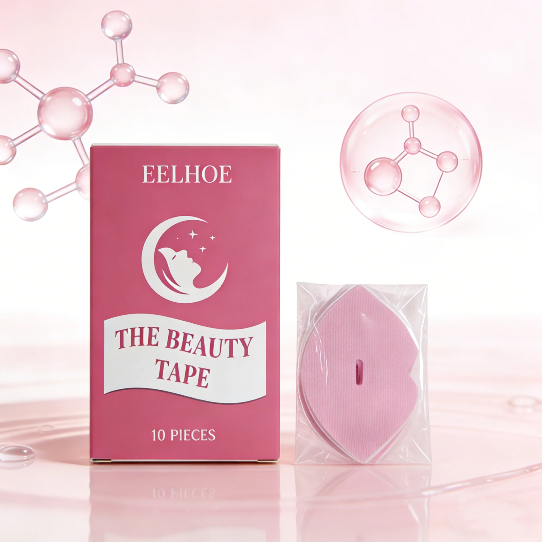 립 마스크 패치 핑크 10개, 보습 립 케어, 매끄러운 입술을 위한 나이트 트리트먼트