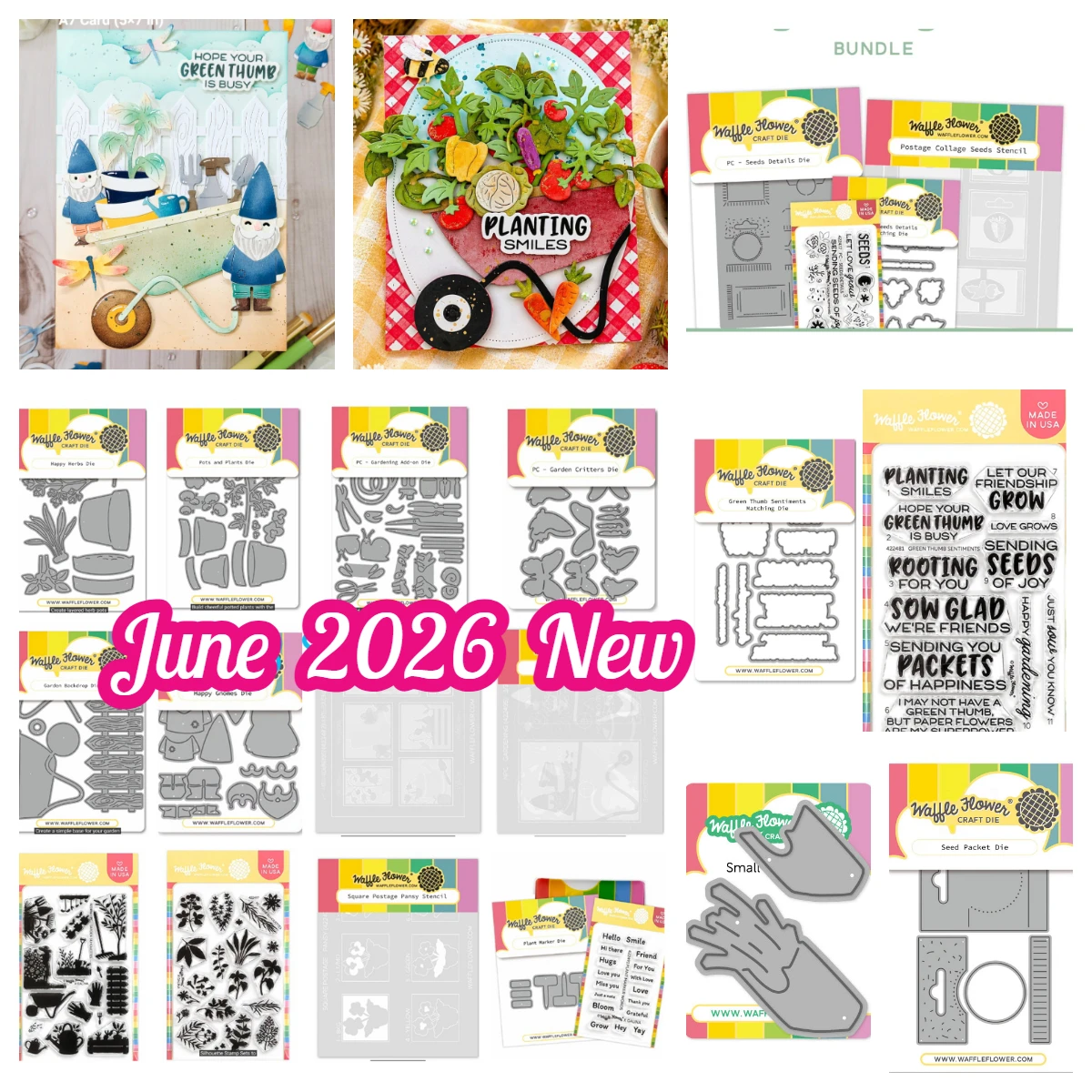 Plantilla de metal para jardinería con diseño de flores tipo gofre, troqueles de corte y sellos para álbumes de recortes DIY hechos a mano, Novedad de junio de 2026