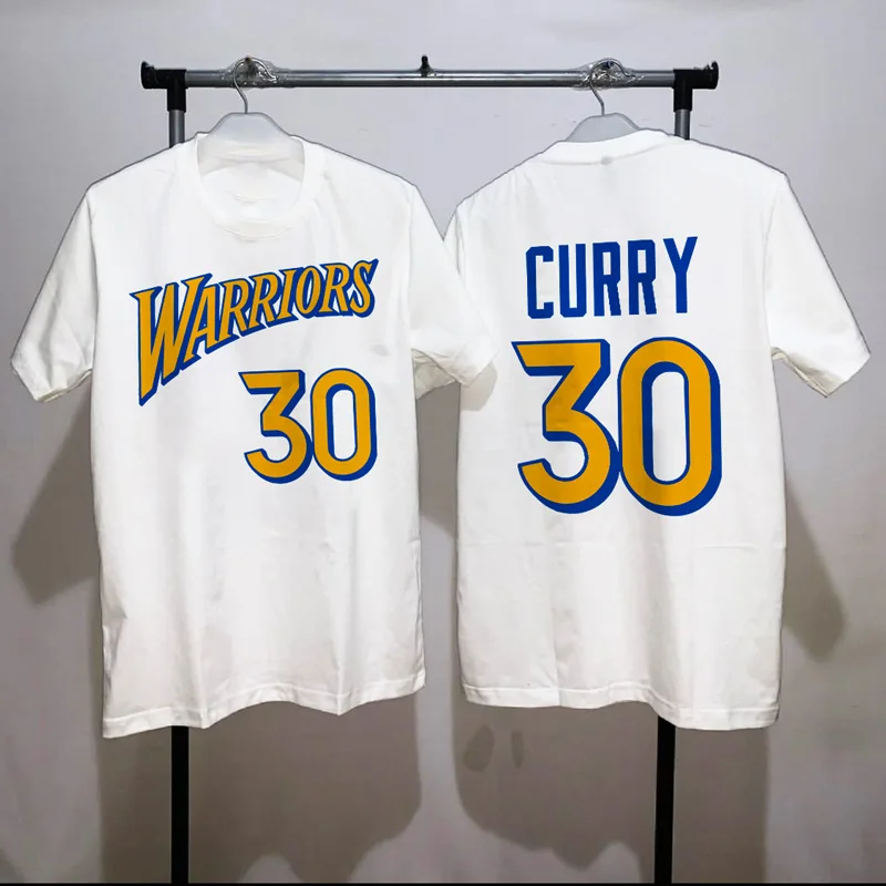 2025 New Fashion Sam Gold Vintage Stephen Curry Basketball Men's and Women's Sports Loose T-shirt Short Sleeve