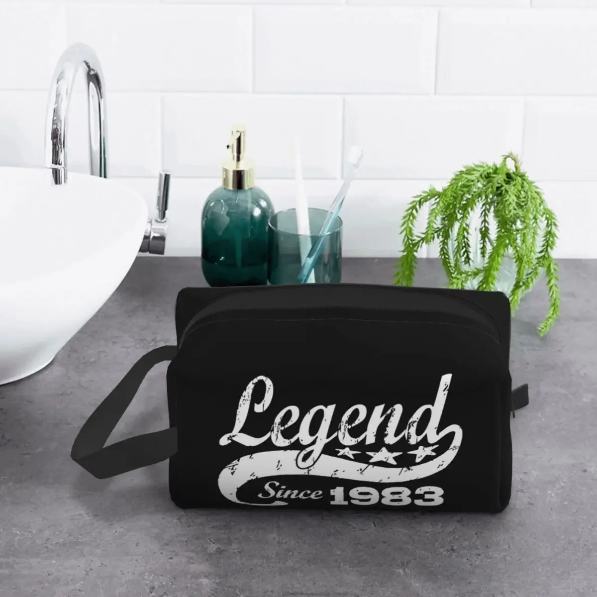 Kawaii Legend Since 1983 Travel Toiletry Bag 37th 37 Years Old Birthday Gift Cosmetic Makeup Organizer Beauty Storage Dopp Kit