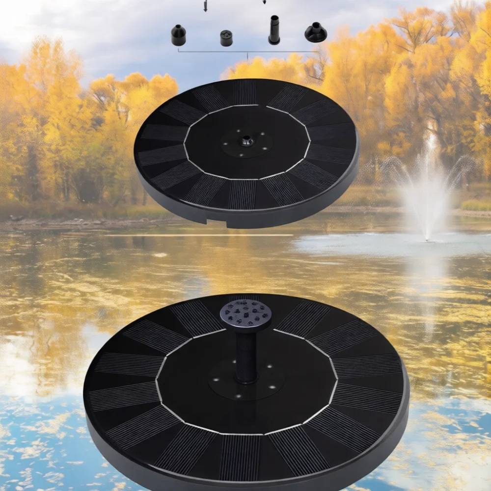 Garden Solar Fountain Pump Outdoor Fish Pond Aerator Kit Water Feature Decor Floating Sprayer For Backyard Patio Basin Tank
