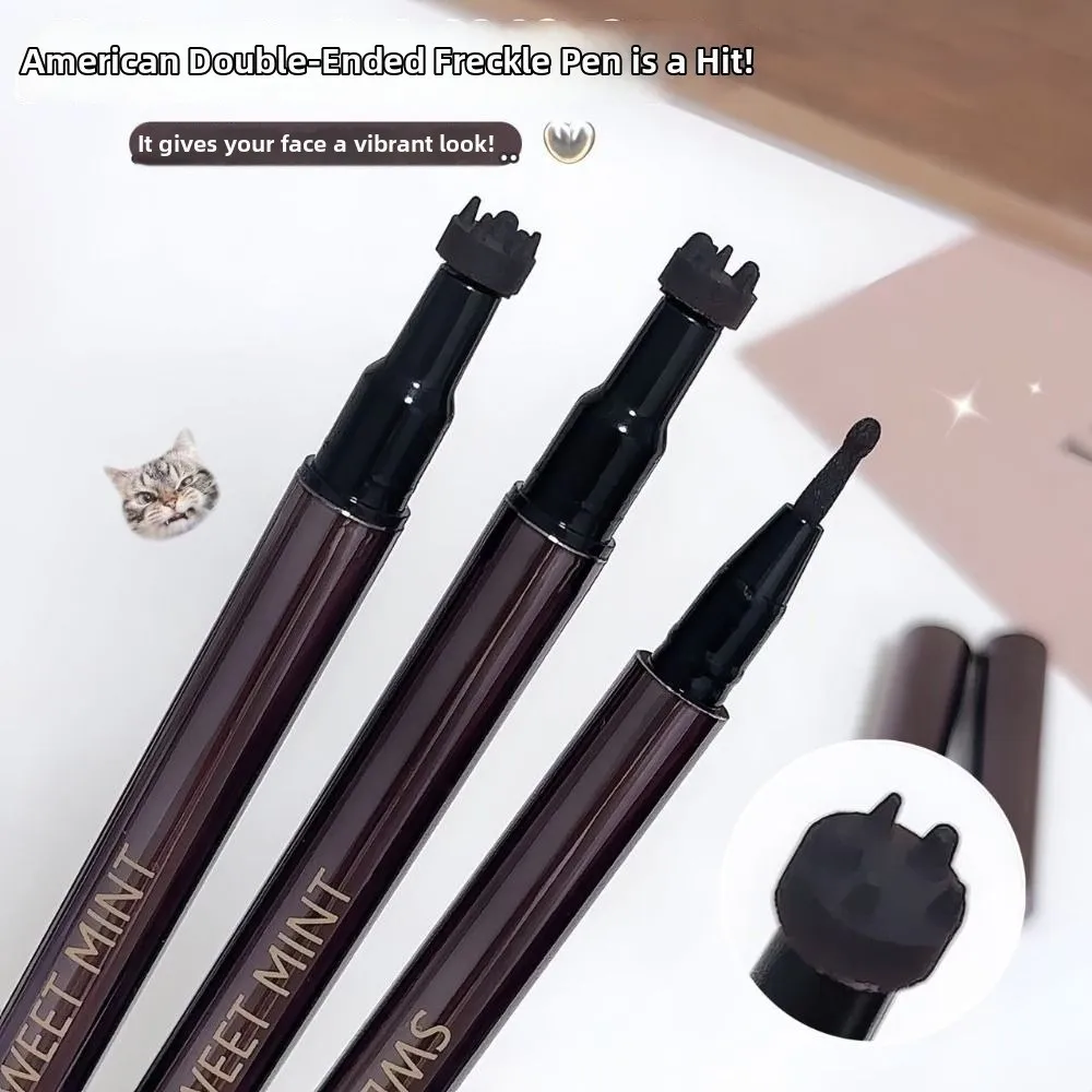 Double-ended Natural Imitation Freckle Pen 2 in 1 Long-lasting Mole Marker Non Fading Waterproof Freckle Dot Pen for Face Makeup