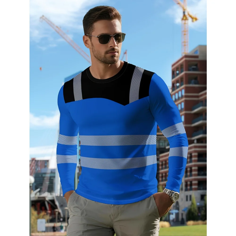

Men's 3D Printed New Secure Logo Color Blocking Design Long-Sleeved T-Shir Fashion Summer Daily Casual Work Wear Men's Hoodies