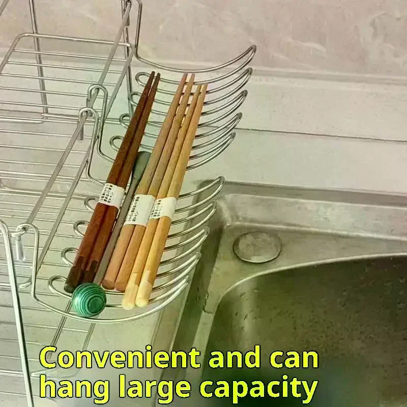 Stainless Steel Hanging Drain Rack for Kitchen Organization Essentials 1/2pcs