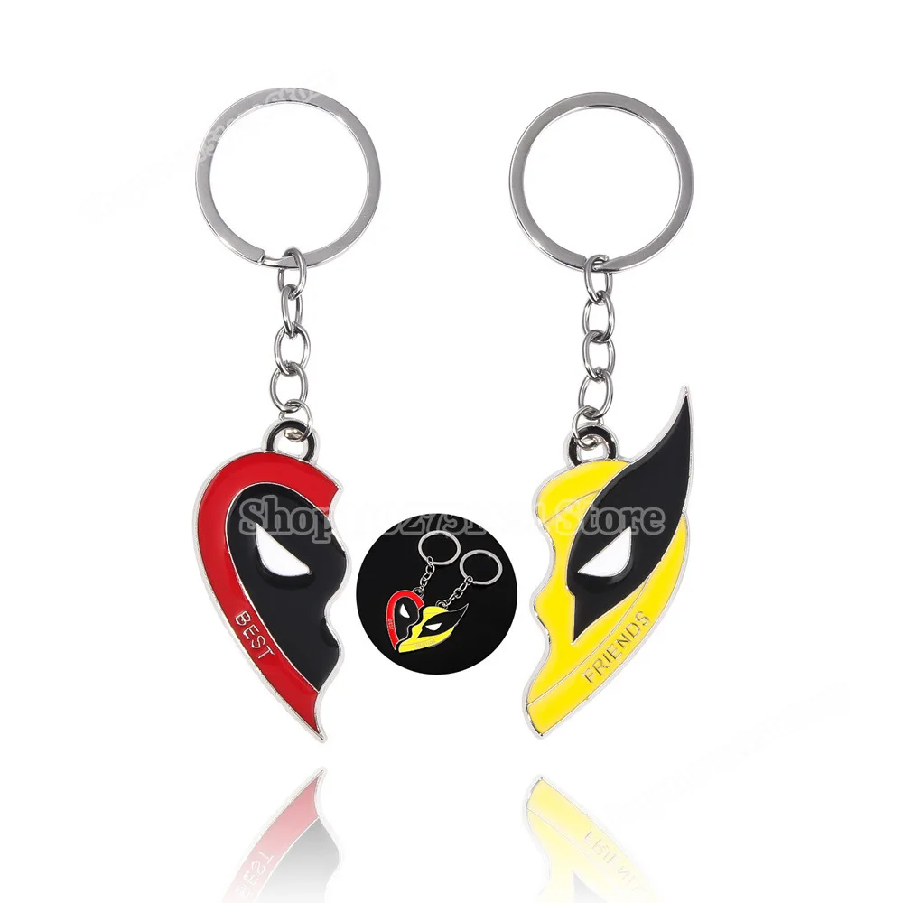 Deadpools & Wolverine Keychains Cartoon Figure Doll Keyrings Car Key Chains Cute Ring Girl Boy Schoolbag Ornaments Accessories