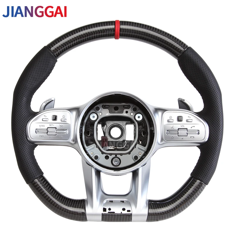 Carbon Fiber Steering Wheel For Benz Mercedes AMG C63 E63 W205 W204 G55 G500 W212 W463 CLS63 2018-2021 Customized LED Wheel