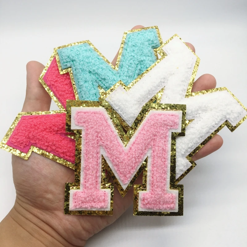 Multiple colors Letters Chenille Embroidered Patches, Decals On Clothes, Dresses, Hats,Jeans, Your Name  DIY Accessories