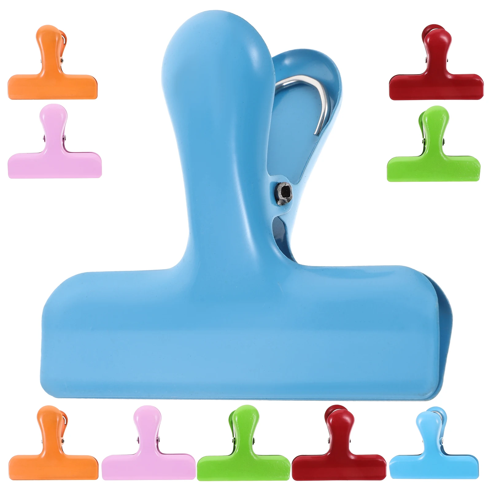 

10pcs Food Sealing Clips Stainless Steel Airtight Bags Chips Snacks Container Blue Green Pink Red Yellow Reusable Kitchen