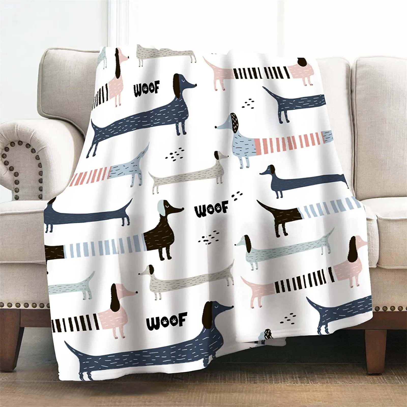 KACISSTY Cute Dachshund Blankets Animals Dog 3D Printed Portable Throw Blanket for Bed Quilt Dog Flannel Quilts Dropshipping