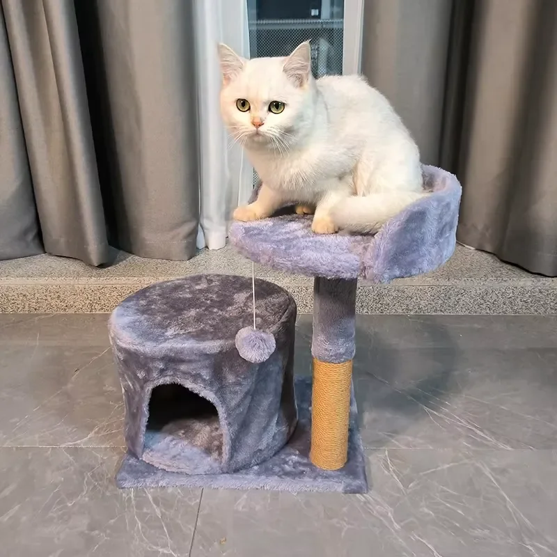 Wood Cat Tower Scratch Tree Furniture Climber Kitten Condo Platform Gym Climbing Frame House Scratching Post Scratcher Perch