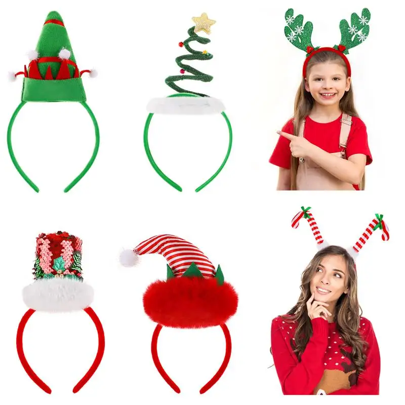 

Lurrose 6pcs Christmas Hairbands Festival Hair Hoops Headdresses Christmas Hair Accessories Decorative Headbands