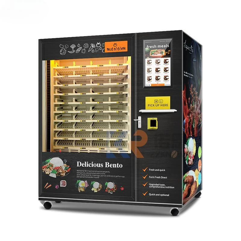 Automatic Hotting Meal Food Selling Vending Machine With Microwave Bigger Size Venidng Machine