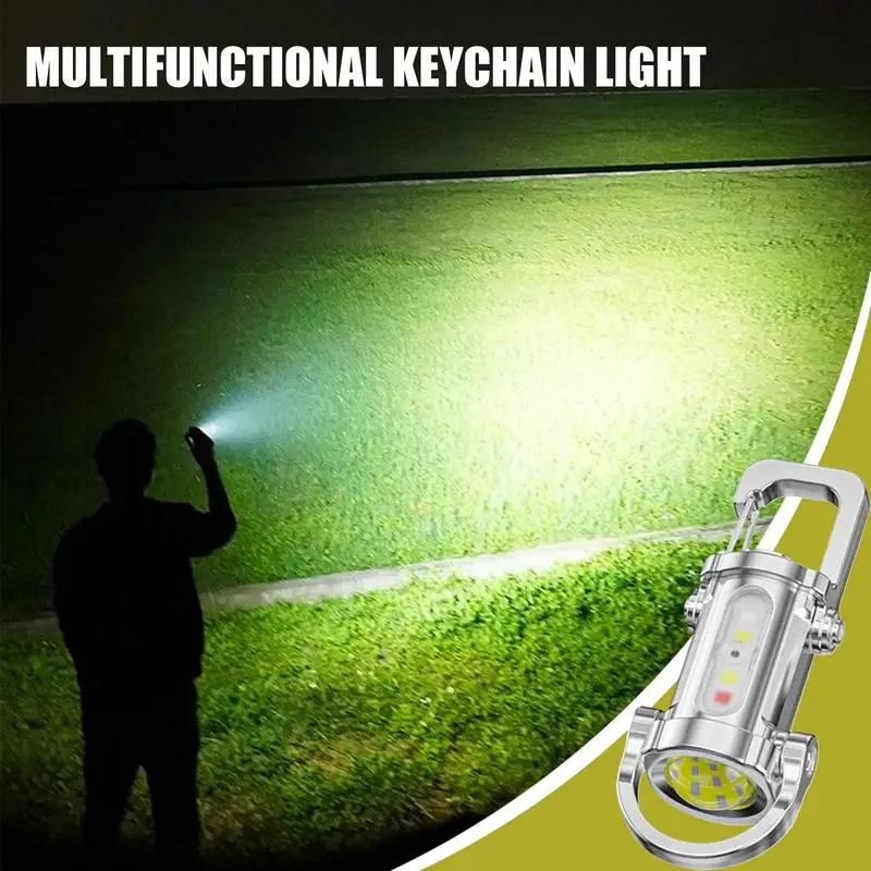 

Portable Keychain Flashlight USB Charging Key Chain Flashlight Outdoor Sports Bright Lamp Waterproof With Flashing Mode For