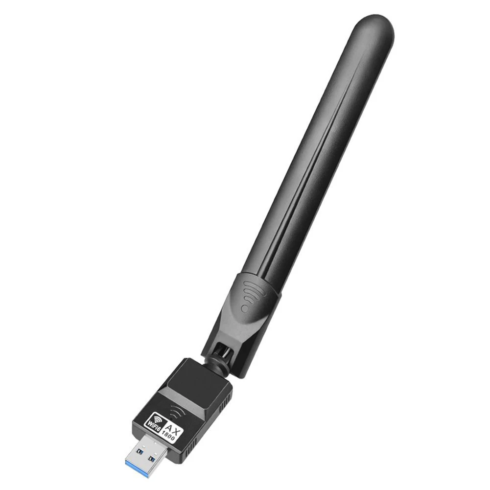 

USB-адаптер Wi-Fi, 1800 Мбит/с, беспроводная сетевая карта Wi-Fi6, двухдиапазонная, 5 ГГц, 2,4 ГГц, 6 дБи, антенна Plug and Play для настольного ноутбука