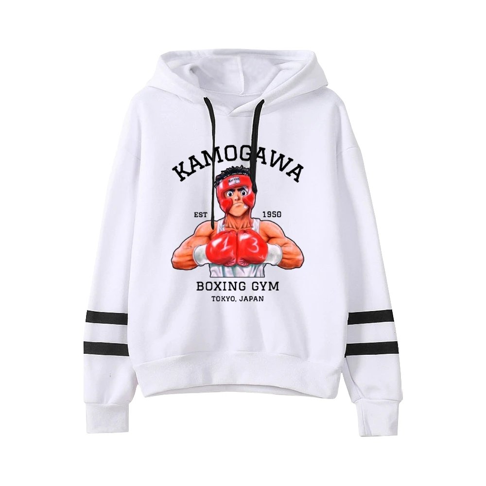 Sudadera con capucha de Anime para hombre y mujer, ropa de calle Unisex con manga sin bolsillo, estilo Harajuku, Hajime No Ippo Kamogawa Boxing Gym