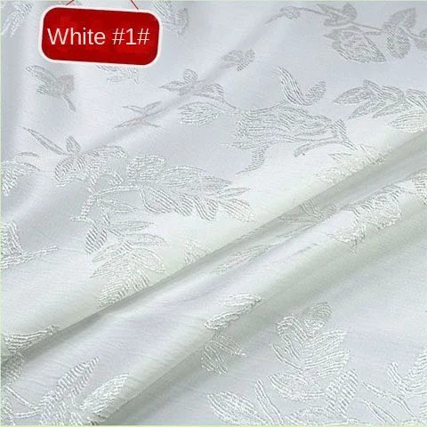 Flower Embossed Jacquard Fabric Rayon By Meters for Cheongsam Dress Curtains Sofa Cover Sewing Cloth White Blue Red Comfortable