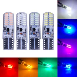 10PCS T10 W5W Strobe Flash Silicone Gel Light 24smd Canbus Car Clearance Reading Dome Lights 12V Universal