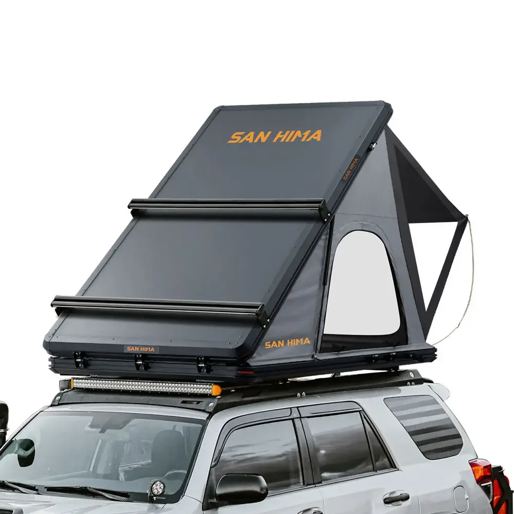 SAN HIMA Car Hardshell Rooftop Tent Triangle Aluminum Hard shell Roof Top  RTT for 4x4 Offroad Camping