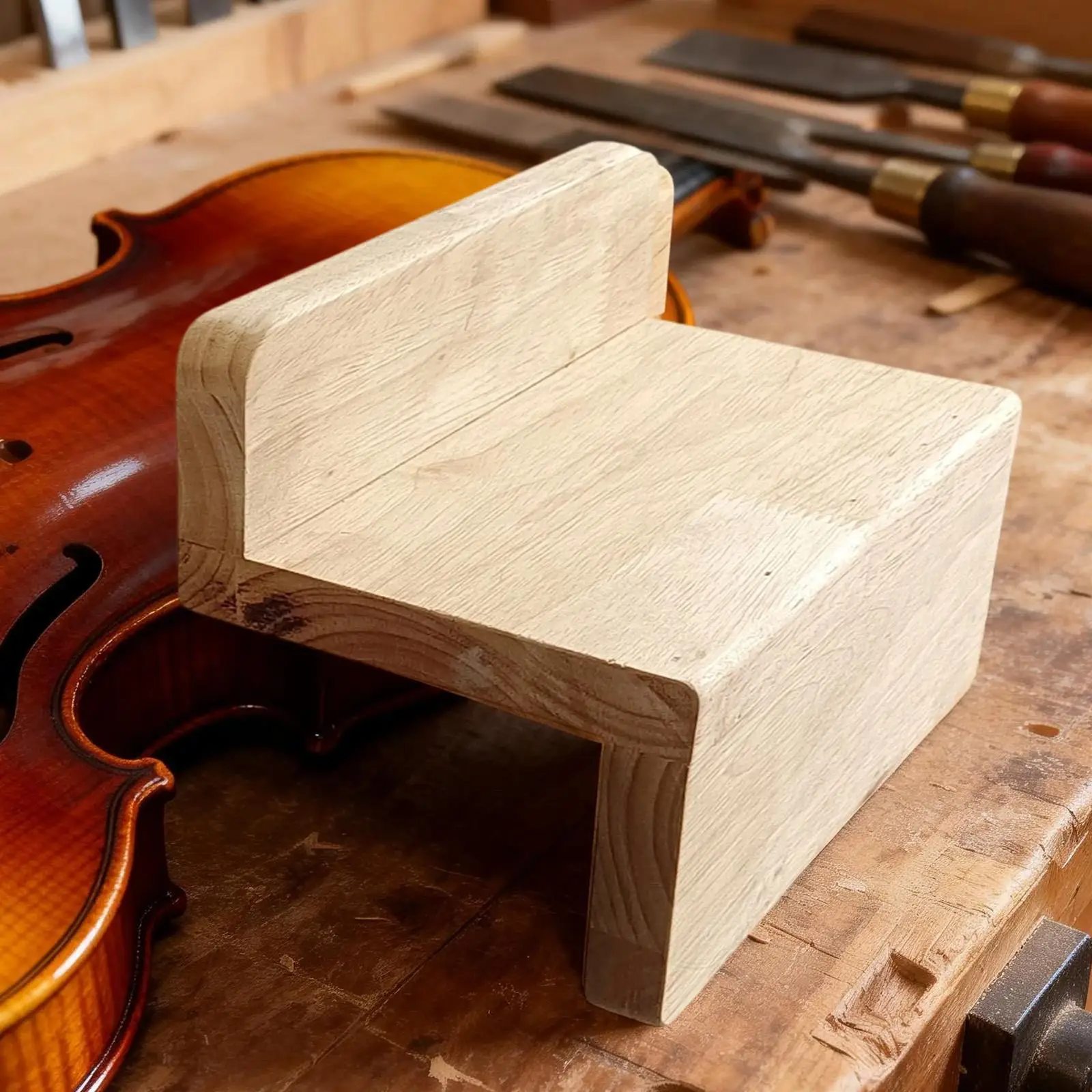 Wooden Violin Workbench Protection Board Anti Impact Bridge Maintenance Pad for Instrument Repair Workshop