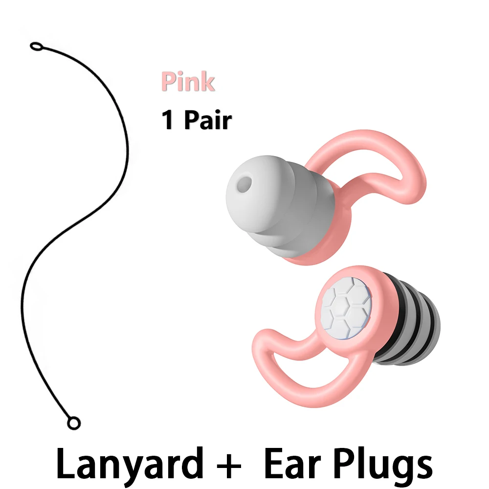 Focus Working 3 Layer Silicone Earplugs Silicone Lanyard for Earplugs Noise Buffer For Busy Open‑Plan Work Office