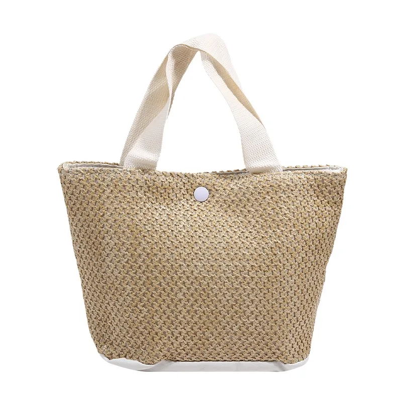 Beach Straw Shoulder Messenger Bag Women Bohemian Summer Woven Rattan Bucket Shoulder Handbag Handmade Crossbody Bags For Women