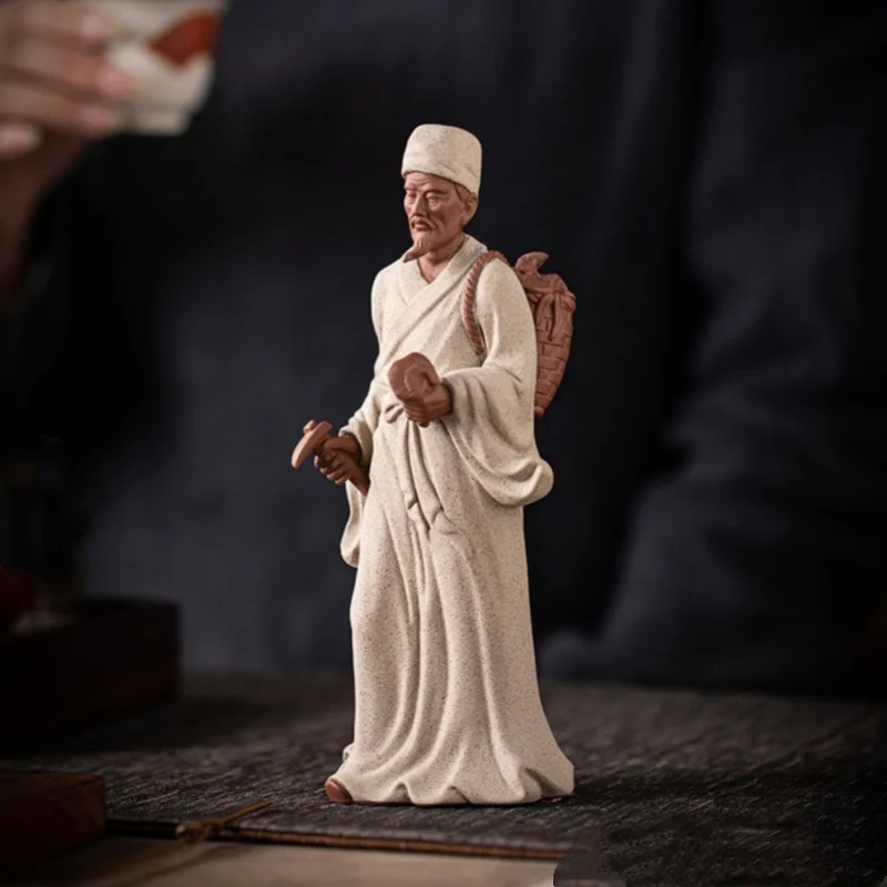 China ancient famous doctor Li Shizhen statue ornament historical figure ceramic statue desktop decoration