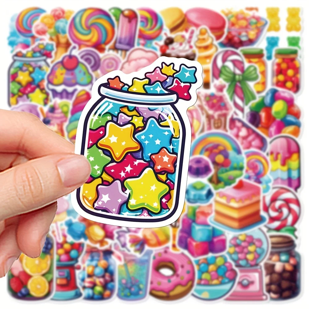 

50pcs Colorful Candy Cartoon Stickers PVC DIY Decals Laptops Scrapbooks Luggage Guitars Water Bottles Creative Crafts Stickers