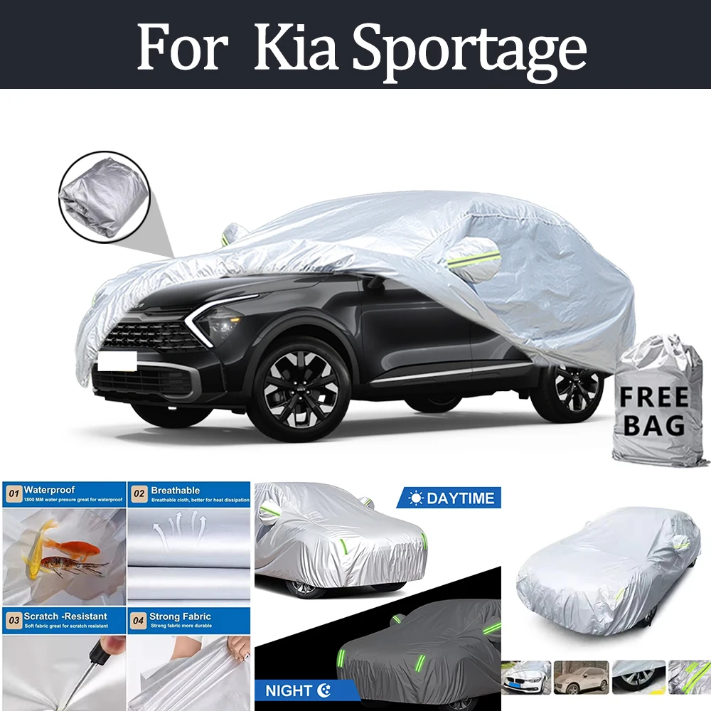 

For Kia Sportage Car Cover Outdoor Protection Covers Snow Sunshade Waterproof Dustproof Exterior UV Car Accessories