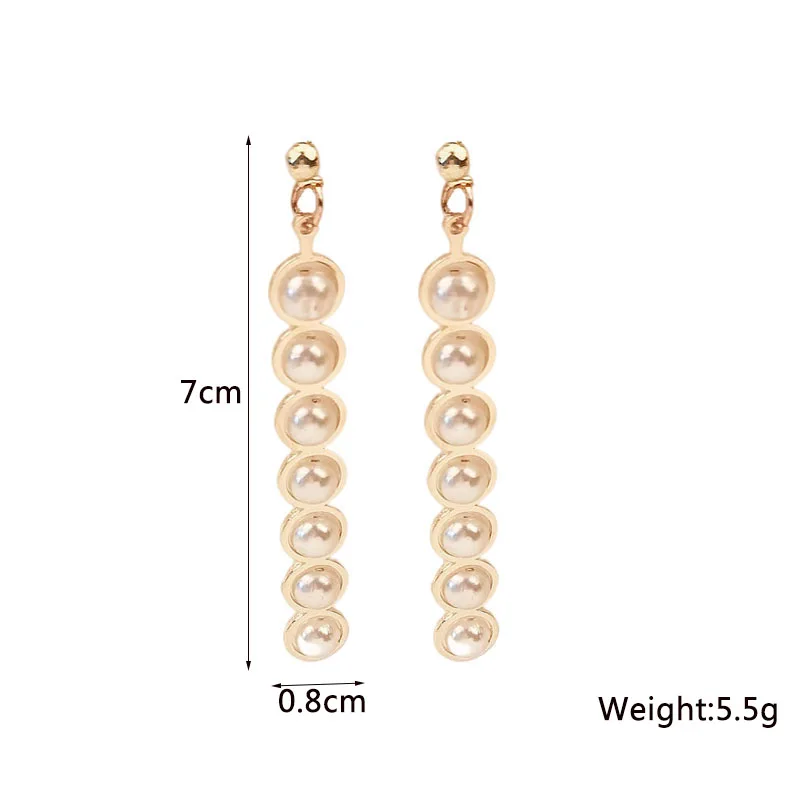 Long Pearl Beads Women Hanging Earrings Multi-layers Imitaiton Pearl Dangle Earrings for Female aretes de mujer modernos