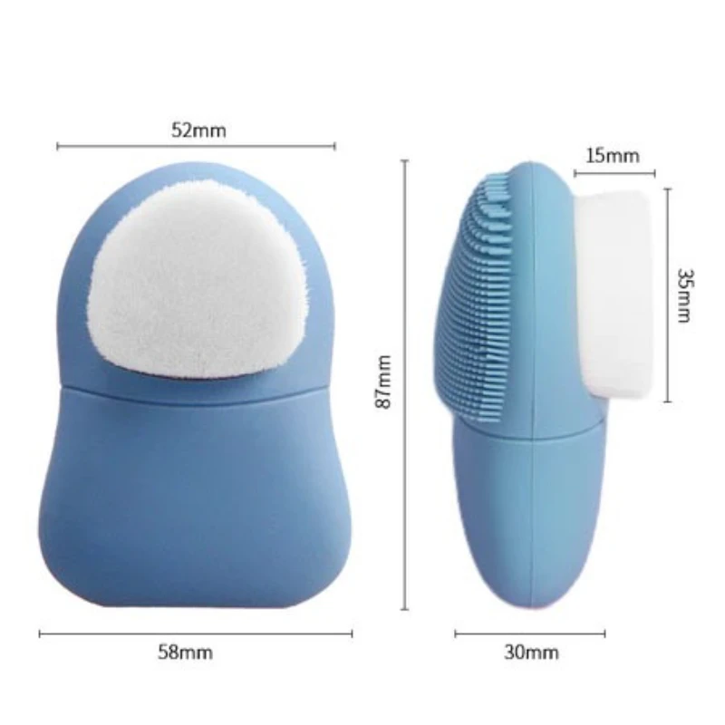 Doppelseitige Silikon-Gesichtsreinigungsbürste, manuelle Massage, Gesichtsreinigungsbürste, weiche Borsten, Tiefenreinigung, Peeling-Werkzeug