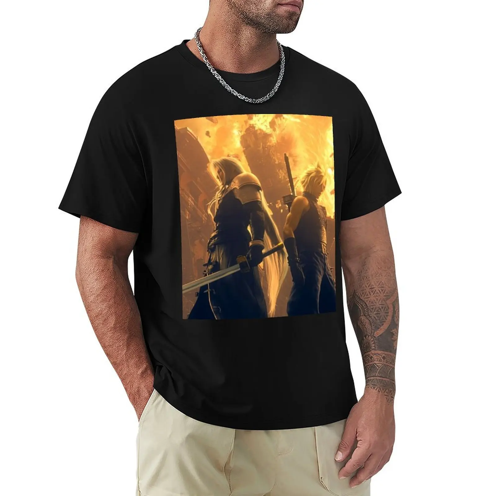 

Soldier vs Fallen Angel T-Shirt blue archive quick-drying new edition heavy weight t shirts for men