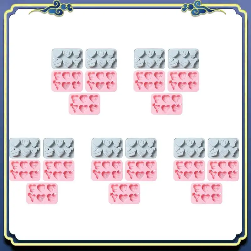 

A56P-25PCS Love Silicone Mold DIY Gypsum Cement Concrete Candle Soap Mold Chocolate Candy Biscuit Baking Tool Valentine's Day