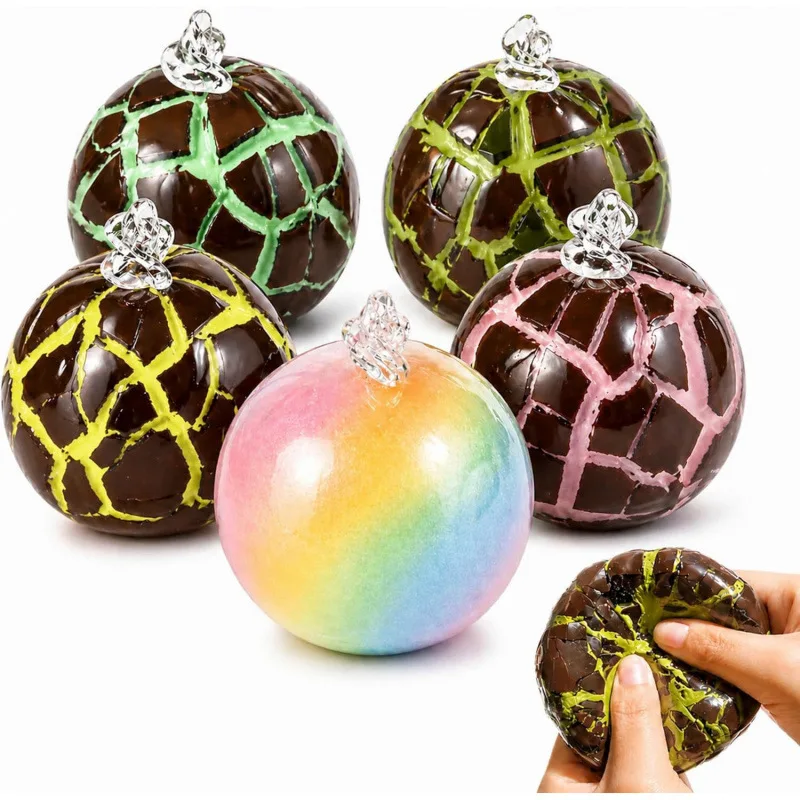 Quetsch-Stressball in Form von rissigem Wachs-Schokoladenstück, weiches, knautschbares Fidget-Spielzeug, Schreibtischspielzeug zur Stresslinderung, für Büro, Studierpause, Erwachsene
