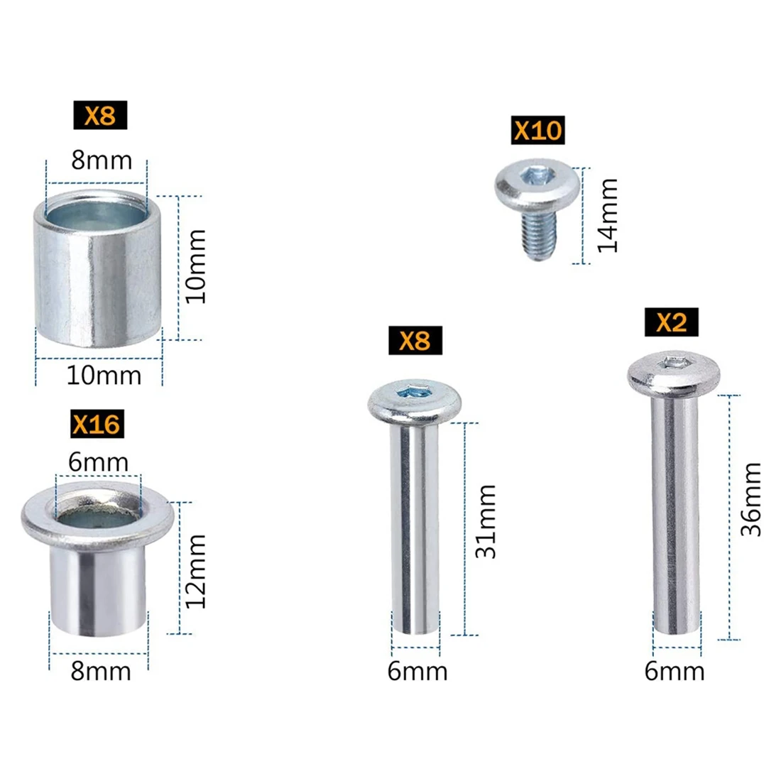 อินไลน์สเก็ต Axle Spacer สกรู,สเก็ตล้อแบริ่ง Spacer,Roller Skate อะไหล่เพลาและเพลาสกรูและประแจ,A