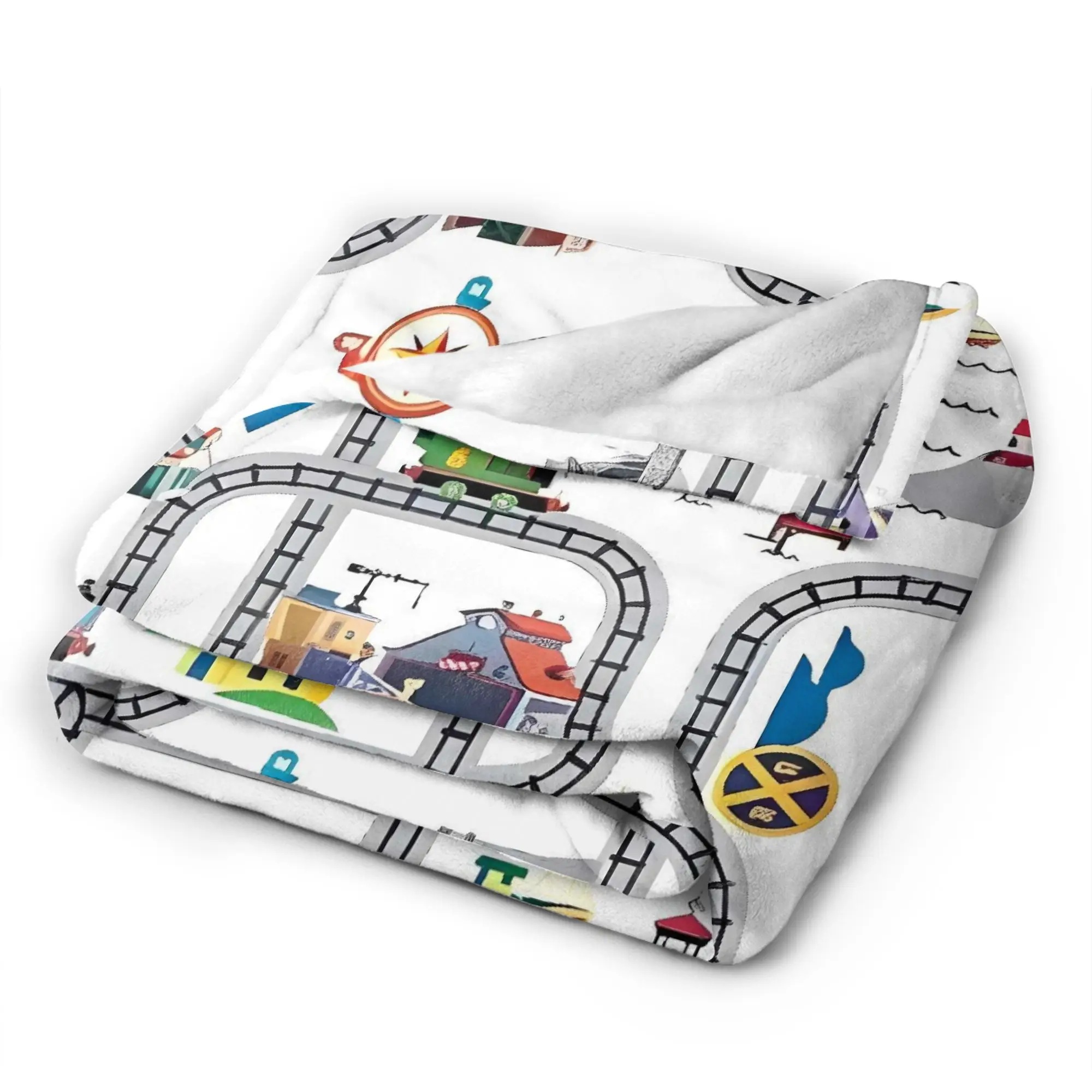 رايلي بليك C12512 بطانية الفانيلا T-Thomas The Train Friends مسارات السكك الحديدية سوبر الدافئة الفراش يلقي للمفرش أريكة سرير