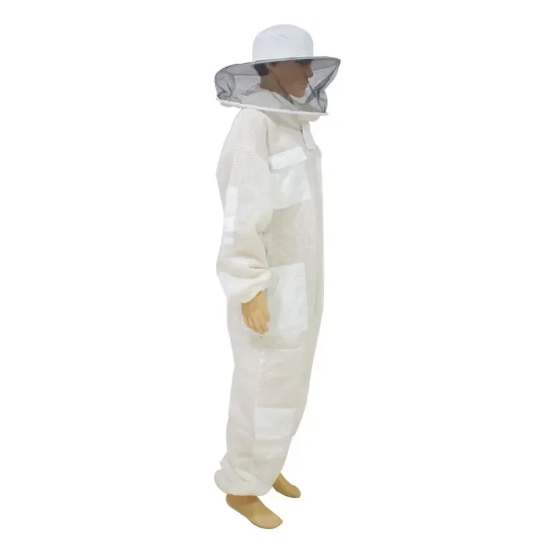 3 Layers Breathable Ventilated Beekeeping Suit with Round Veil Professional Beekeeper Anti Bee Protective Clothing