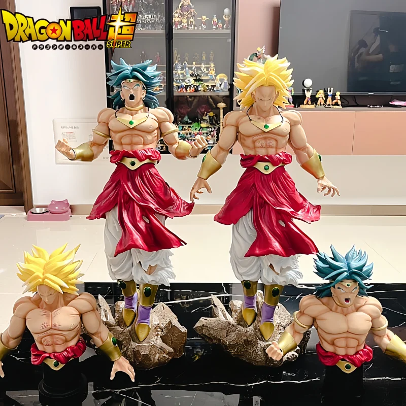 58cm Pvc Dragon Ball Figure Broly Action Figures Interchangeable Bust Resin Model Collection Desktop Ornament Birthday Toy Gifts