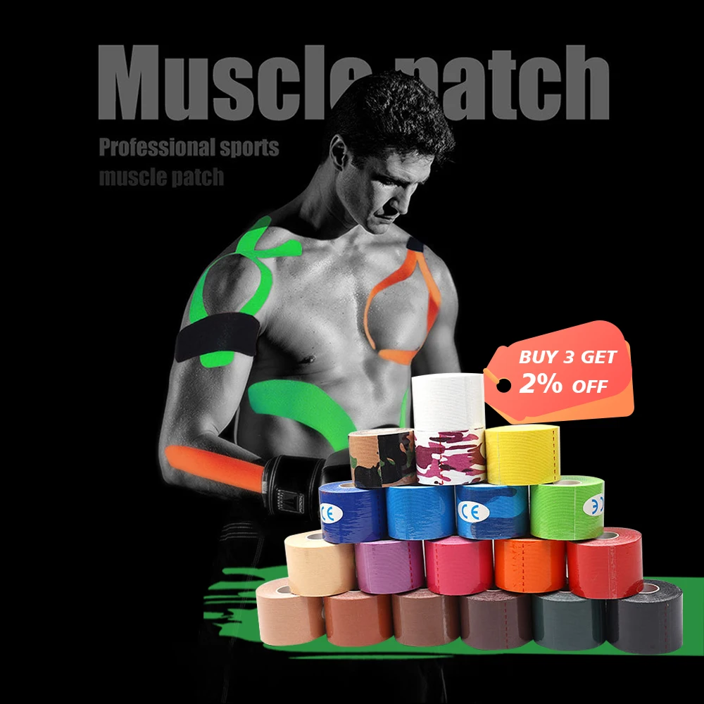 

Kinesiology Tape Muscle Patch Sports Bandage Medical Athletic Recovery Self Adherent Waterproof Bandage for Muscle Pain Relief