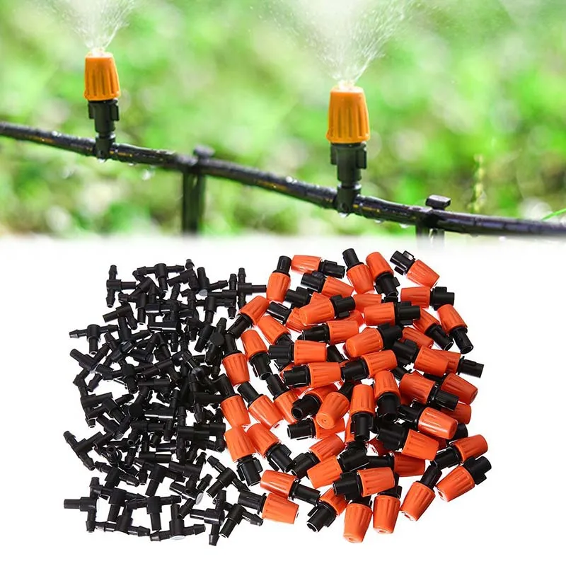 10Kits Adjustable Garden Sprinkler Drip Irrigation Mister Heads Micro Spray Flow Irrigation Drippers For Garden Watering System