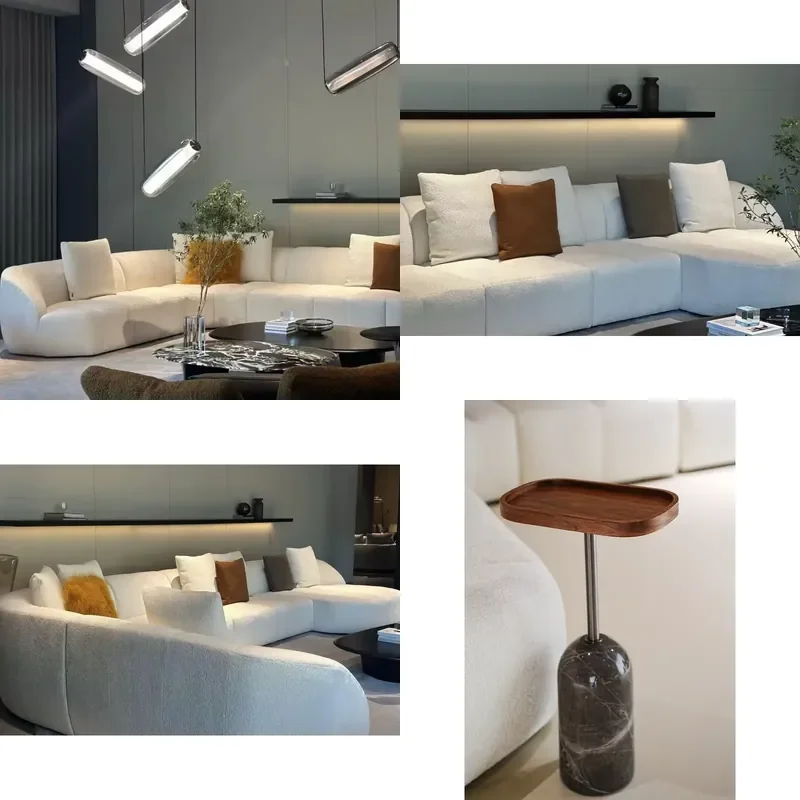 for Modern Functional Leather Sofa Set Single Seat Combination Apartment Hotel Living Room Sponge Filled Material