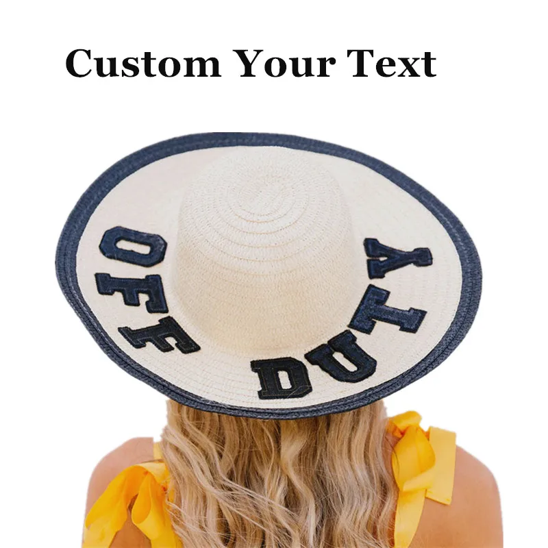 Customized Natural Straw Hat Bachelorette Party Sun Hats