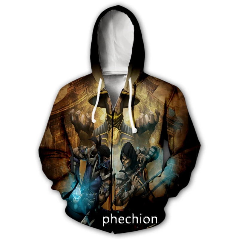 

phechion New Men/Women Mortal Kombat 3D Print Casual Zipper Hoodies Fashion Coat Hip Hop Clothing Tops Sports Zip Hooded B62