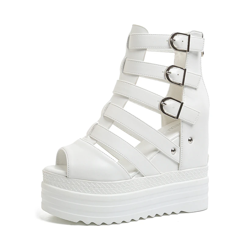 

New Women's Fish Mouth Shoes Wedges Hollow Out Anti Slip Sandals Ladies Casual High Heel Sandals Fashion Open Toe Mujer Footwear