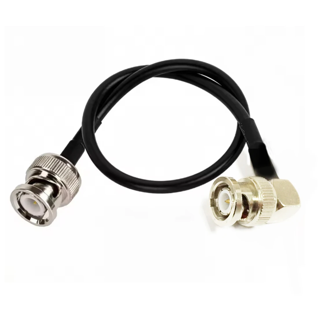 BNC Male Straight Switch BNC Plug RA 90-degree RF Coaxial Cable RG58 50cm 20