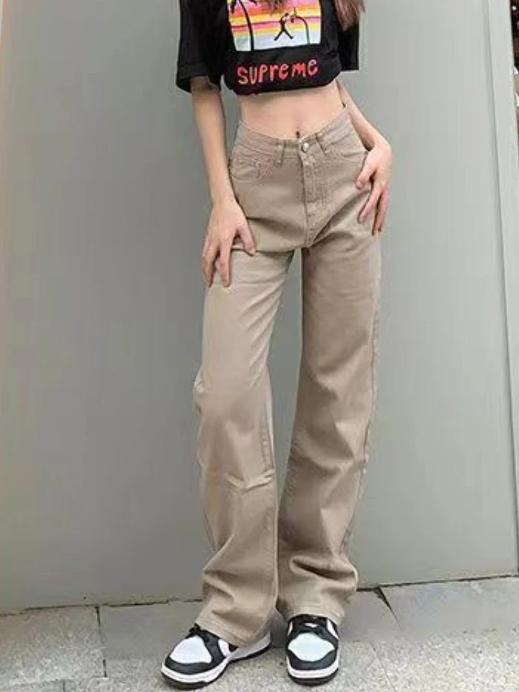 

Cargo Jeans Women Solid Baggy Casual Vintage Streetwear Chic Roupas Femininas Low Waist Fashion Autumn Denim Full Length Simple